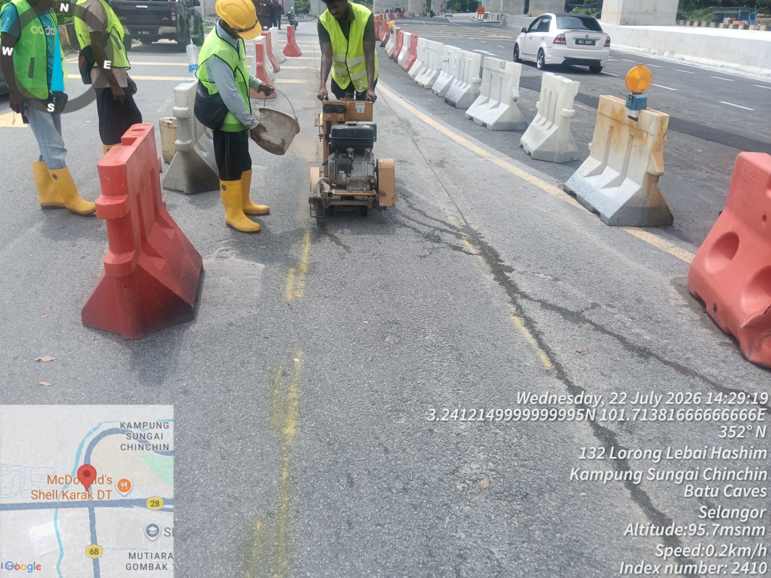 Road resurfacing works